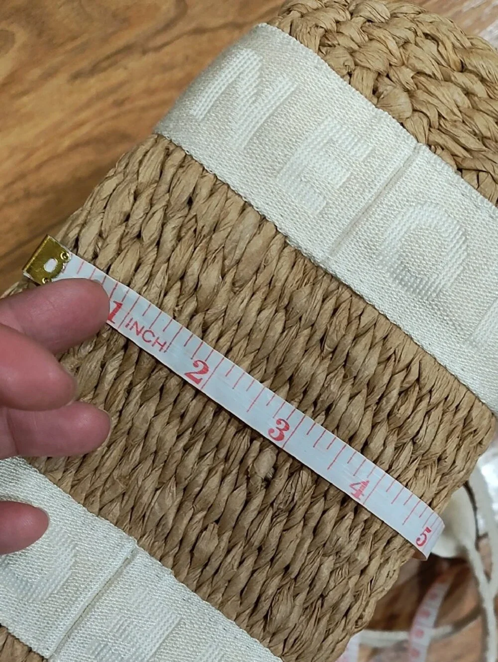 Offline by aerie Natural Woven Straw Tote with Cream Logo Straps